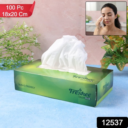 Freshee Premium Skin-friendly Facial Tissues - 100 Pc Box (18x20 Cm)