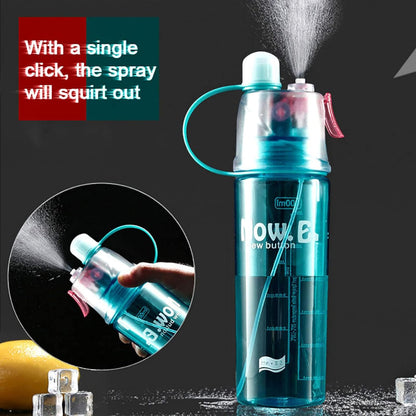 2 In 1 Mist Spray Plastic Water Bottle (Multicolor 400 Ml 1 Pc)