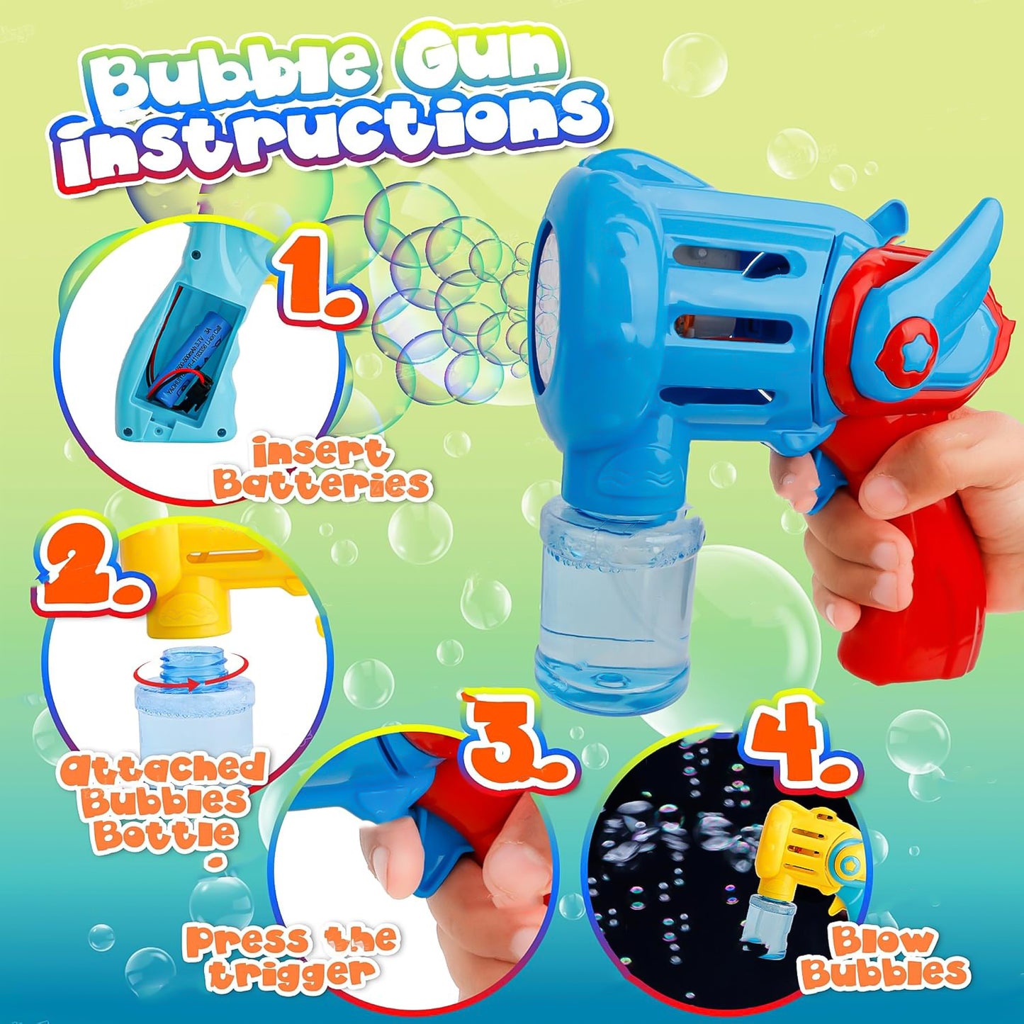 Rechargeable Bubble Gun Toy for Kids – Automatic Bubble Blower with USB Charging (1 Set)