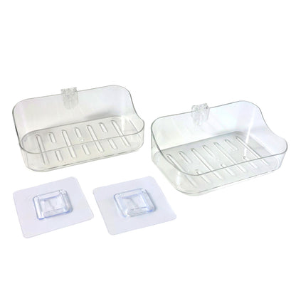 Wall-mounted Transparent Soap Dish Holder Set