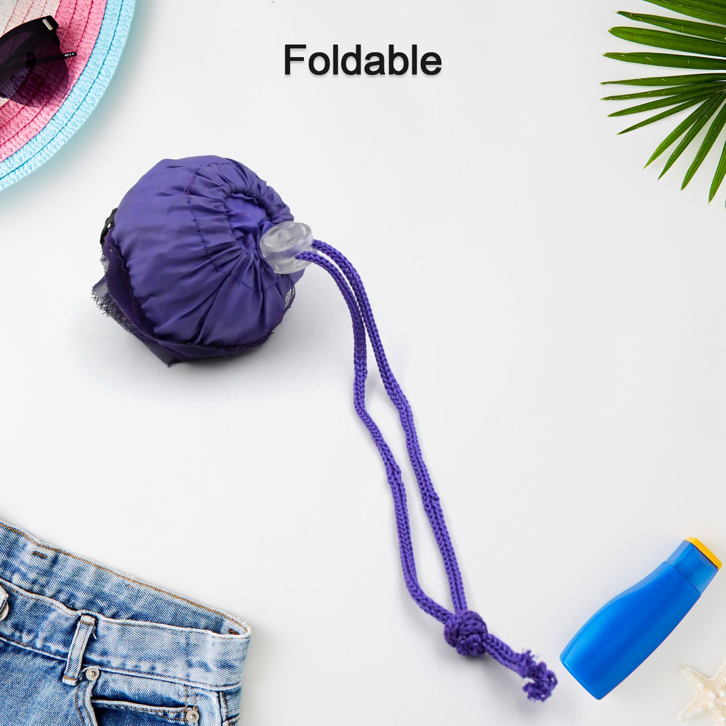 Foldable Rose Shape Reusable Nylon Shopping Bag with Pocket Size Cover for Grocery, Travel and Everyday Use