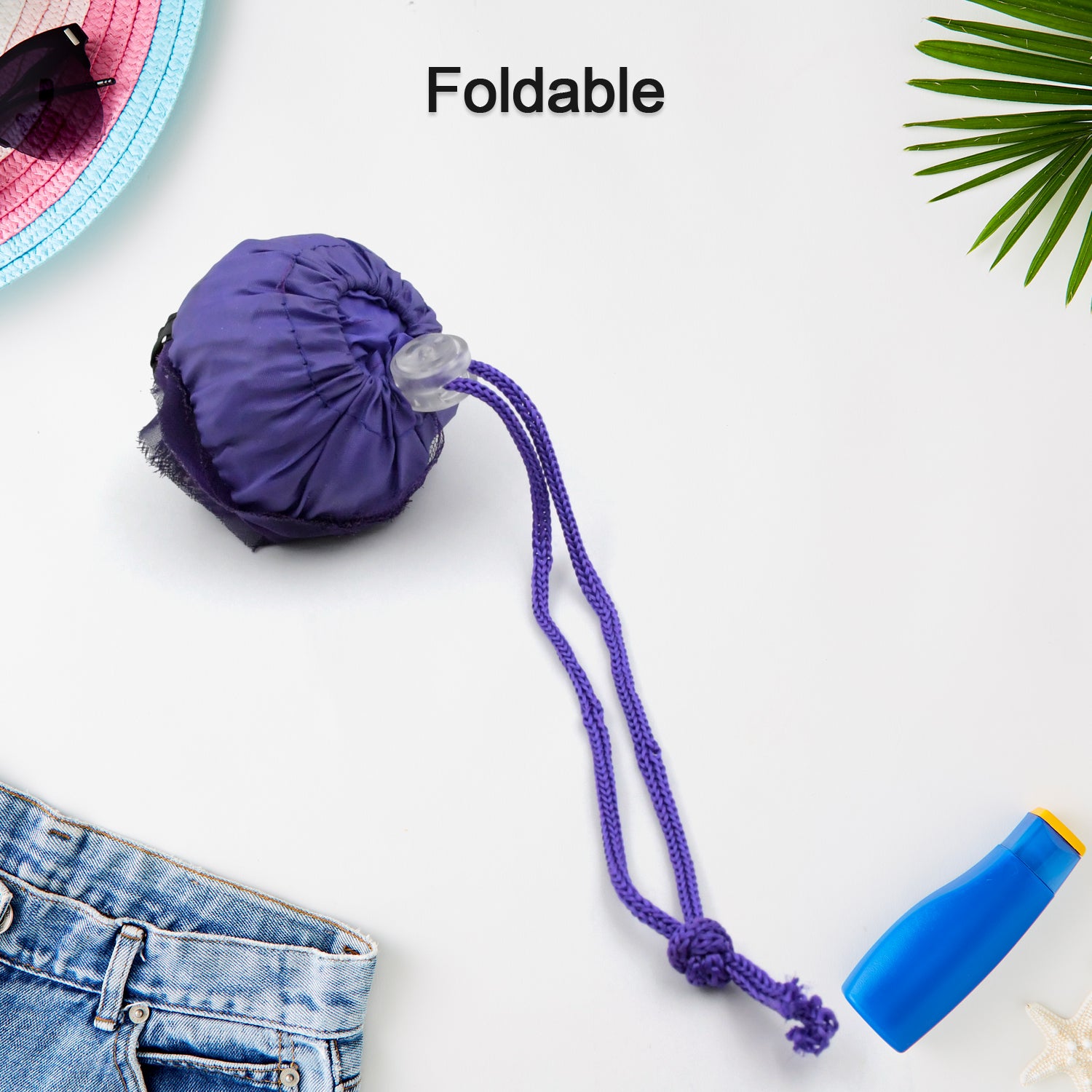 Foldable Rose Shape Reusable Nylon Shopping Bag with Pocket Size Cover for Grocery, Travel and Everyday Use