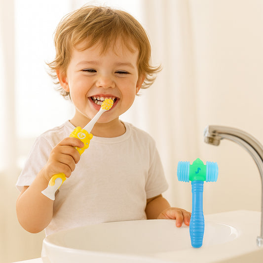 Kids Toothbrush and Hammer Toy Set – Fun and Interactive Oral Care Combo for Kids | Includes Lion-Themed Toothbrush and Colorful Hammer Toy | Perfect for Little Ones