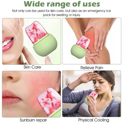 Ice Roller for Face Massage and Eye Care Anti Leak Silicone Ice Face Roller with Cleansing Brush for Skin Tightening and Pore Minimizing