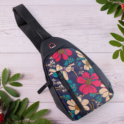 Unisex Waterproof USB Charging Crossbody Sling Bag with Earphone Port and Adjustable Shoulder Strap