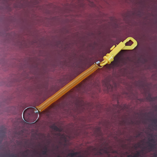 Coiled Retractable Keychain with Carabiner Clip and Metal Split Ring Anti-Lost Stretchable TPU Spiral Key Holder (1 Pc)(1 Pc)