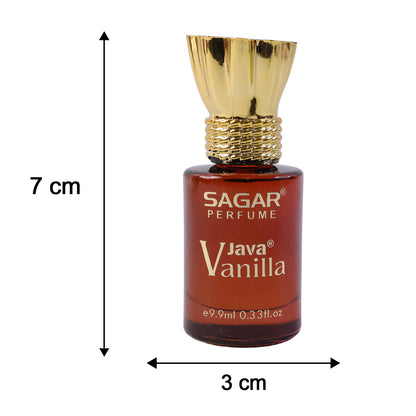 Sagar Java Vanilla Roll On Attar, Alcohol Free Long Lasting Vanilla Perfume Oil for Men and Women, 9.9 ml