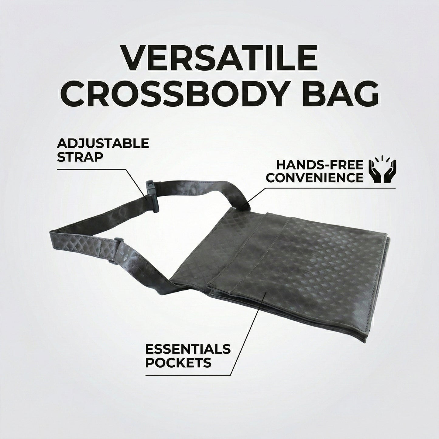 Mens Womens Quilted Crossbody Sling Bag With Adjustable Strap (1 Pc)