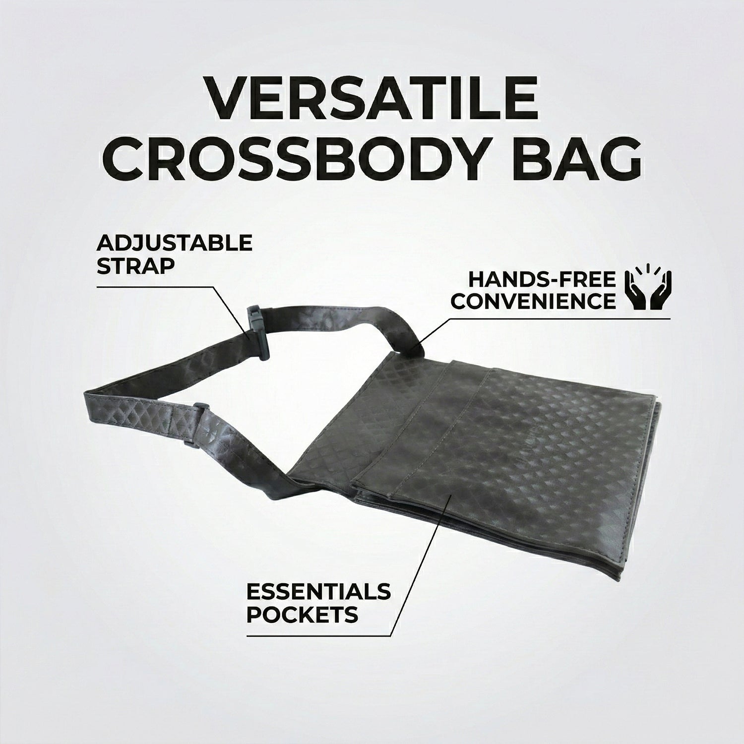 Mens Womens Quilted Crossbody Sling Bag With Adjustable Strap (1 Pc)