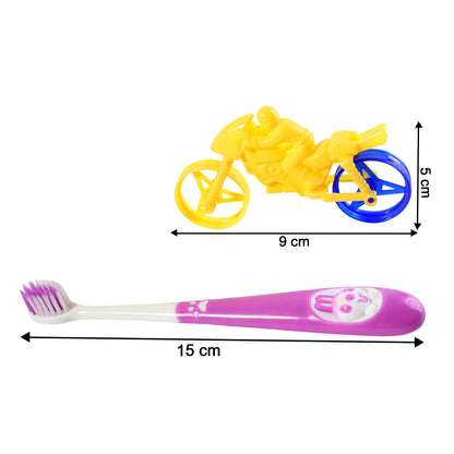 Kids Toothbrush and Bike Toy Set – Fun and Interactive Oral Care Combo for Kids | Includes Panda-Themed Toothbrush and Motorcycle Toy | Perfect for Little Ones