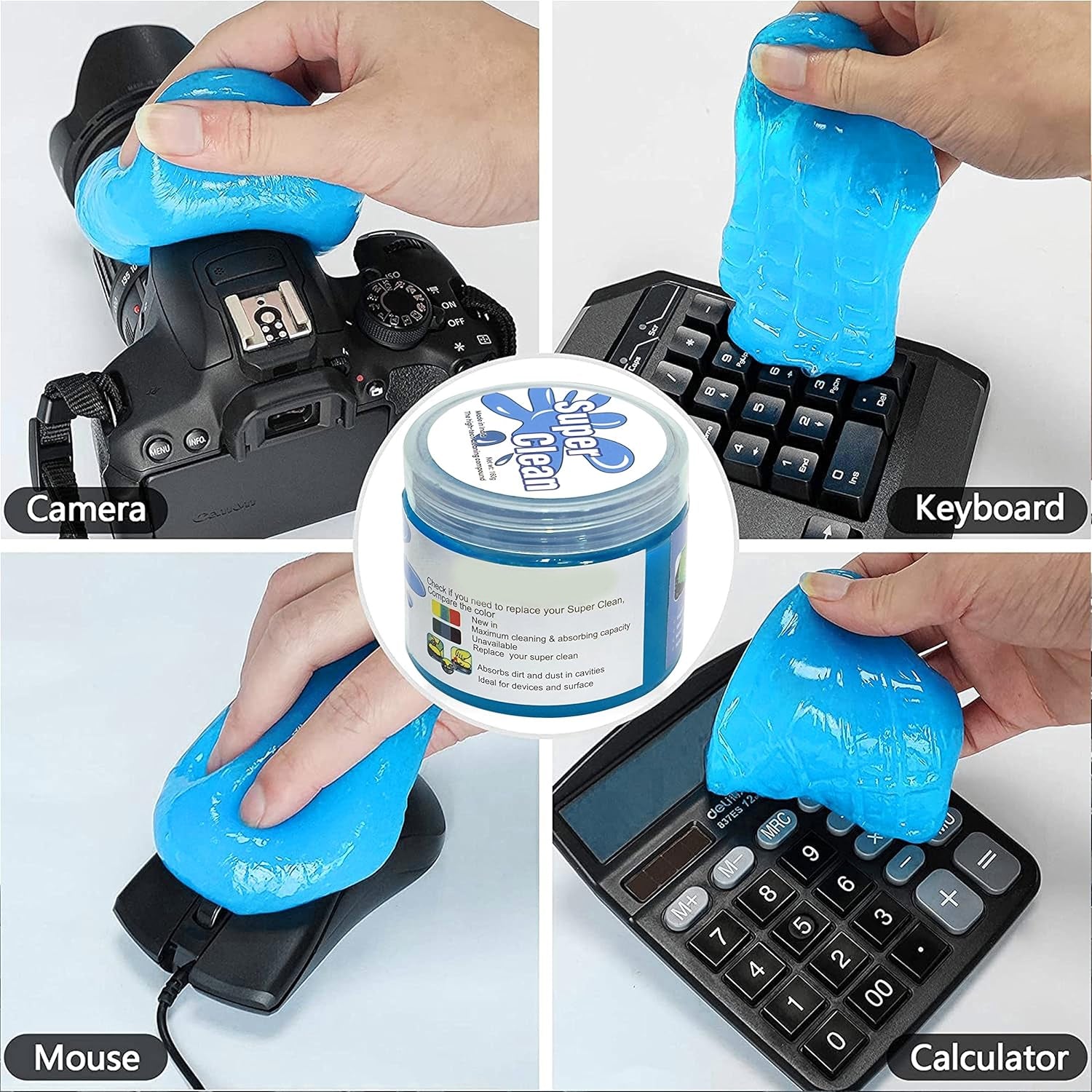Super Clean Magic Gel Cleaner for Car Interior, Keyboard and Electronics – Reusable Dust Cleaning Gel for Home and Office
