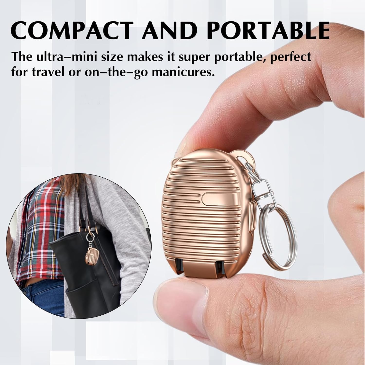 Keychain Nail Clipper | Mini Folding Travel Nail Cutter with Nail File (Multicolor / 1 Pc)