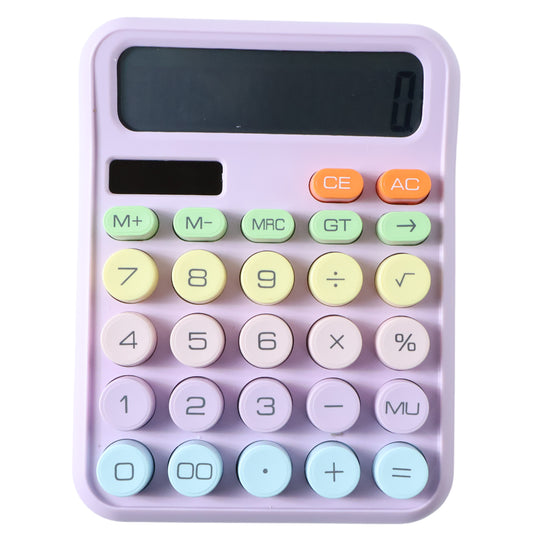 Electronic Desktop Calculator with Large Display and Soft Multicolor Keys Battery Operated Calculator for Office School Home and Shop Use (1 Pc)