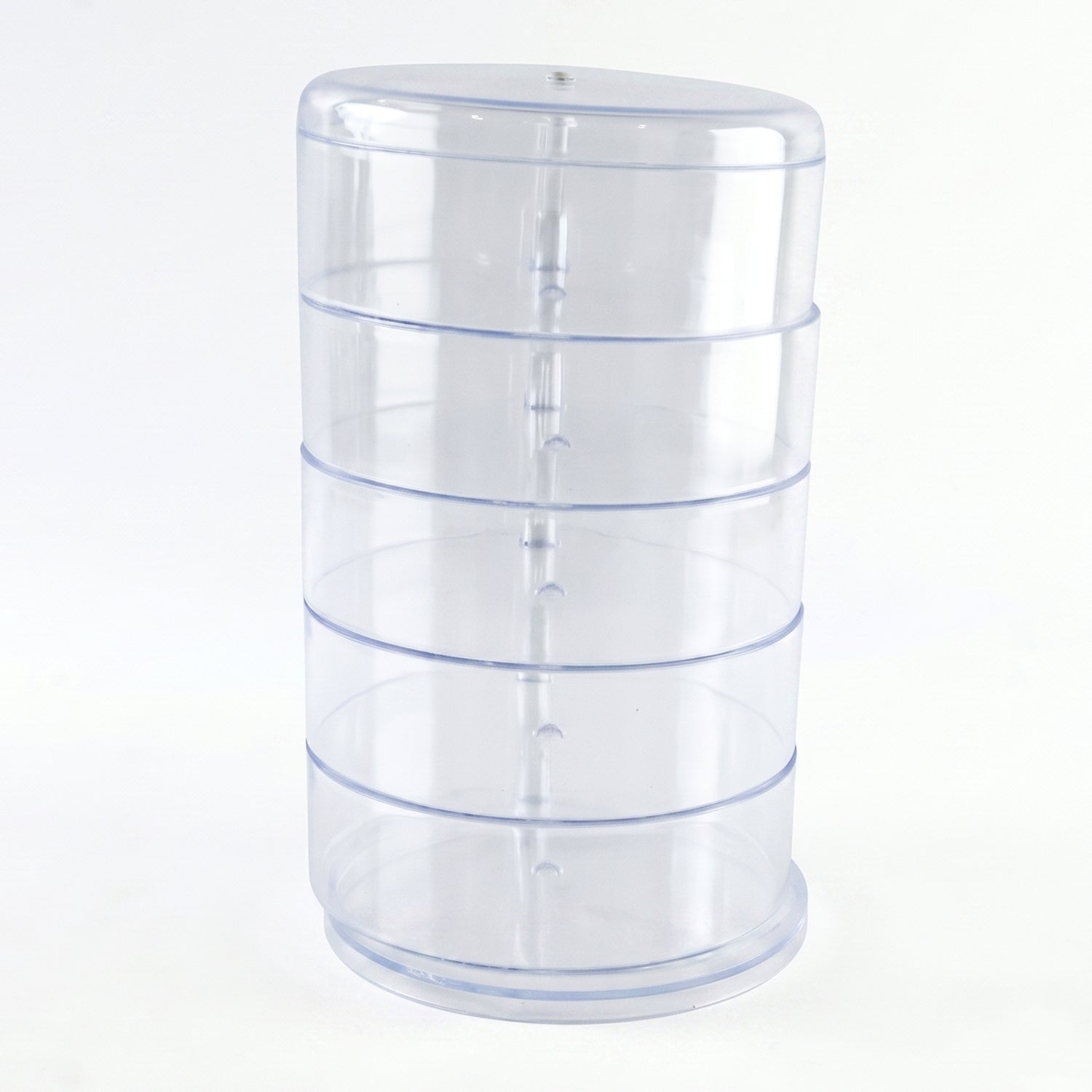 5 Layer Rotating Jewelry Storage Box Transparent Organizer for Rings Earrings Necklaces Bracelets and Watches (1 Pc)