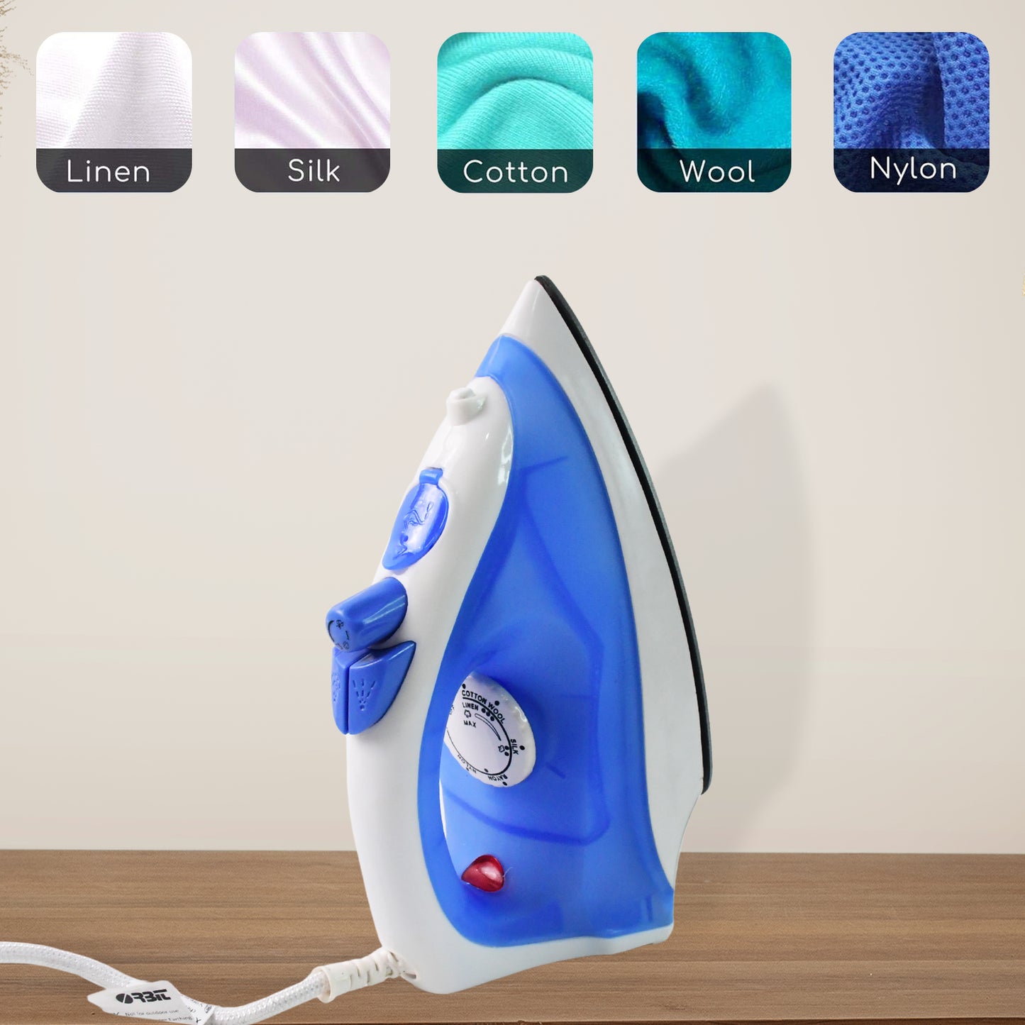 Orbit 1200W Steam Iron with Adjustable Temperature Control – Non-Stick Soleplate, Steam and Spray Function, Lightweight Electric Iron for Home and Office