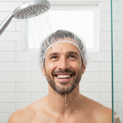 Disposable Men’s Hair Protection Shower Cap and Head Cover – Waterproof Elastic Hygiene Cap (Pack of 5)