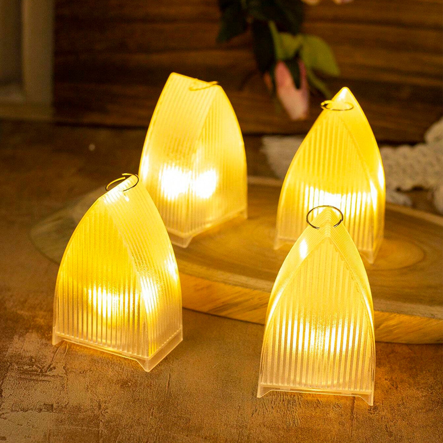 Set of 24 Transparent Decorative LED Candle Lights Battery Operated Flameless Warm Tealights for Home Décor Diwali Christmas Weddings Parties and Gifting (24 Pc Set)