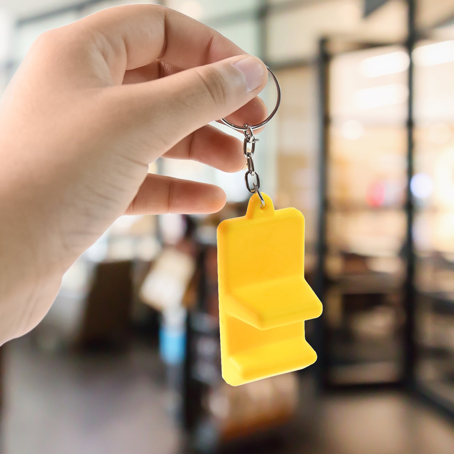 2 in 1 Plastic Mobile Stand Keychain Portable Phone Holder with Key Ring Pocket Size Random Color (1 Pc)