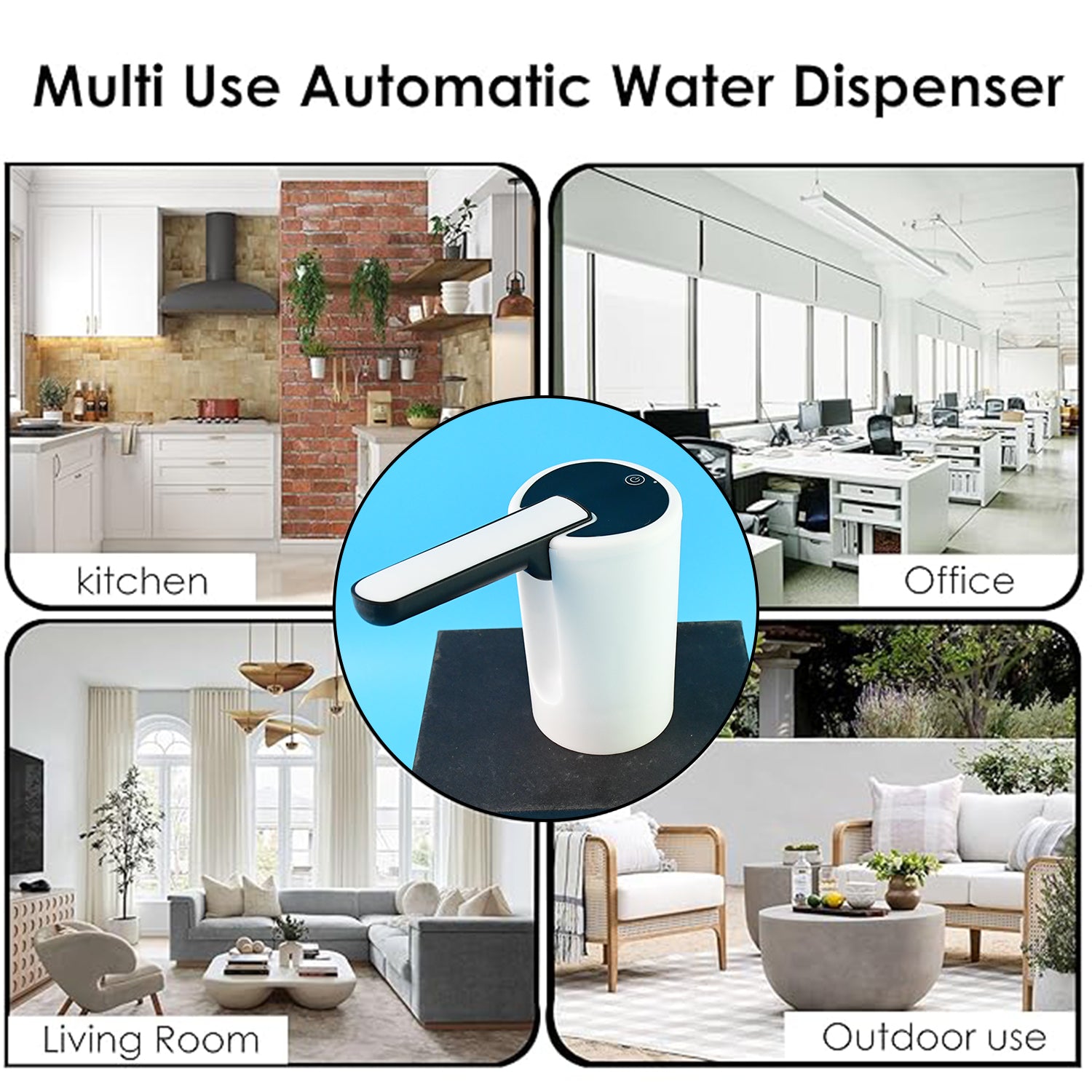 USB Rechargeable Electric Water Dispenser Pump with Removable Spout Automatic Portable Drinking Water Bottle Pump Low Noise (1 Piece)