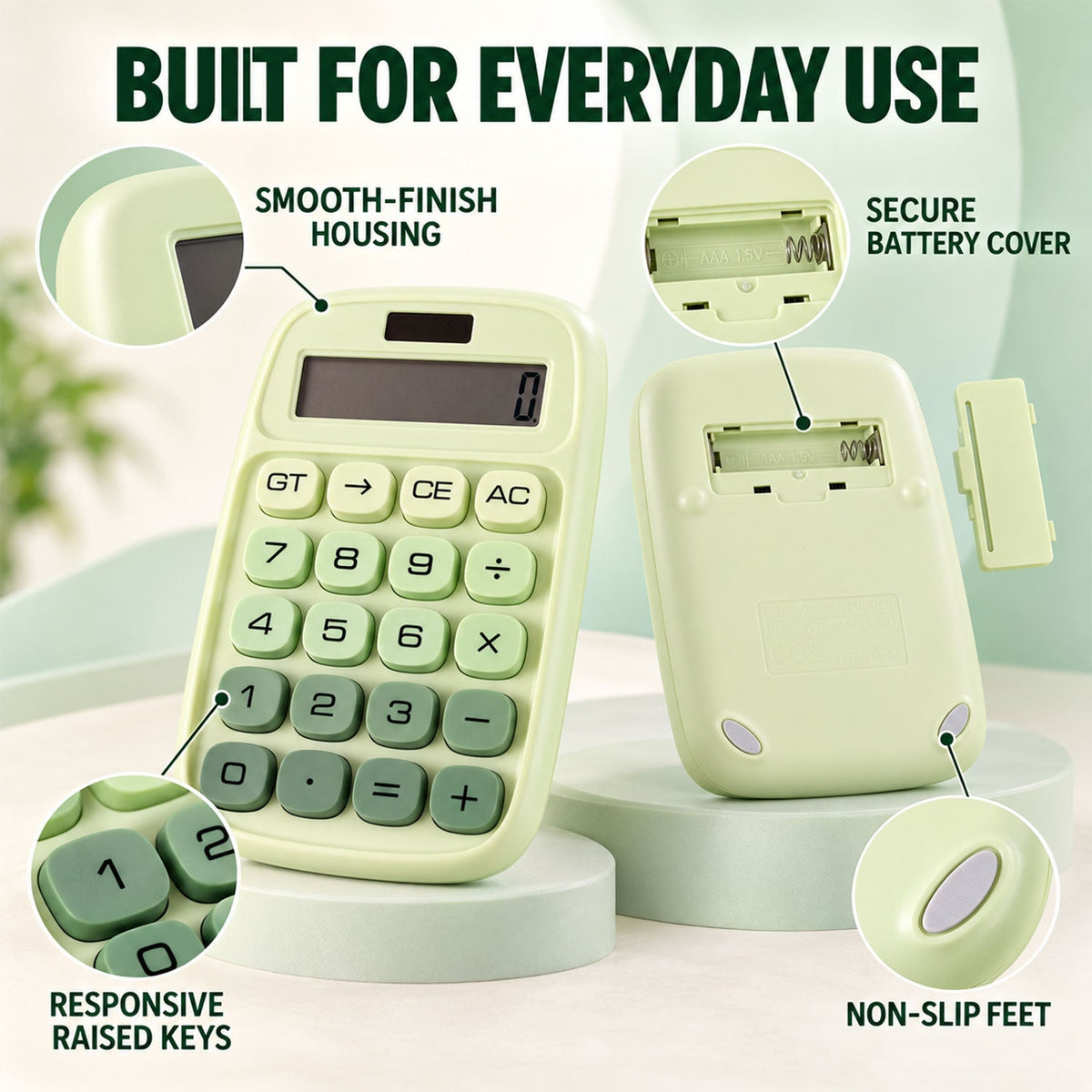 Mechanical Switch Desktop Calculator with Large Tactile Keys and Wide LCD Display for Office, Home and Study