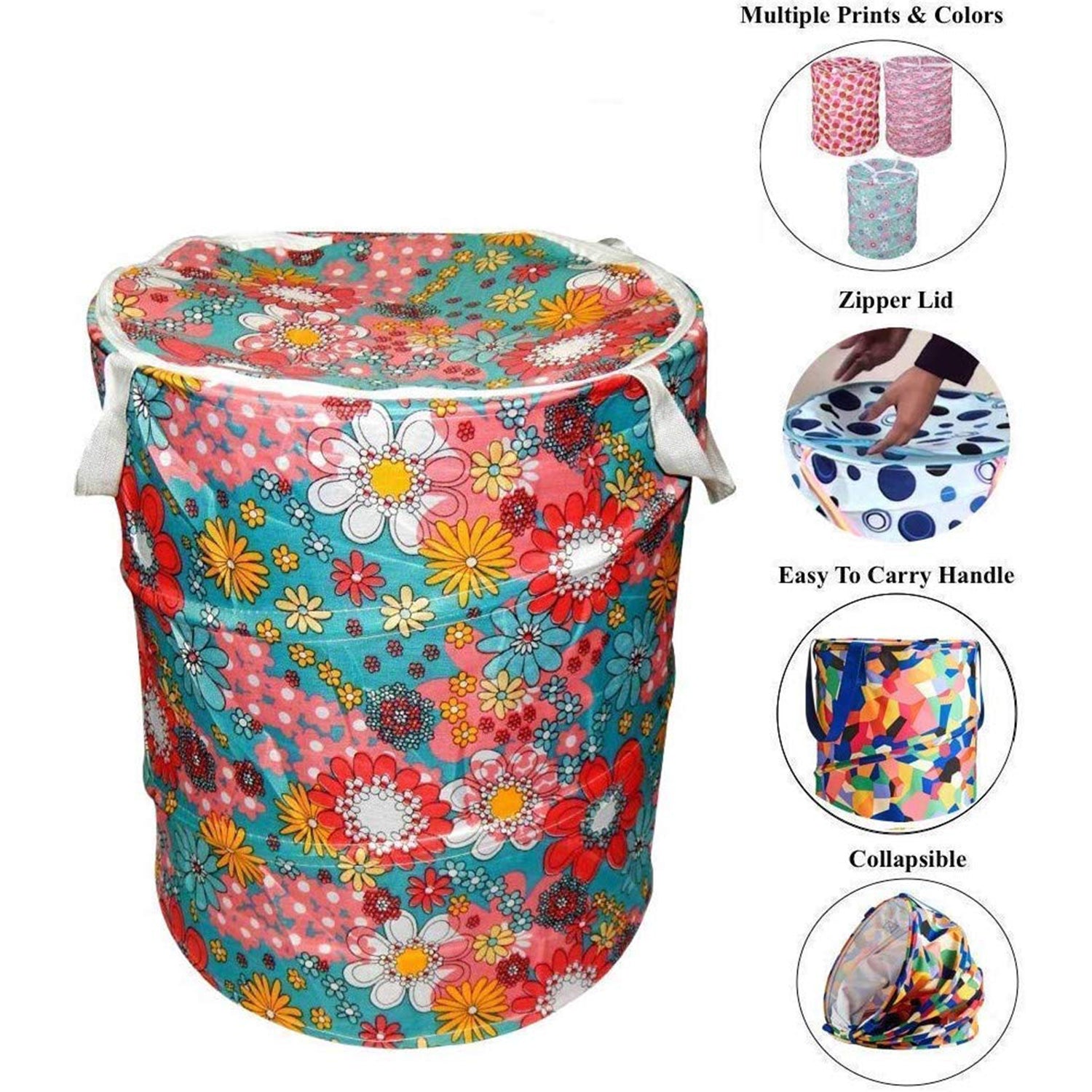 Canvas Laundry Bag 45 L – Foldable Waterproof Laundry Basket and Toy Storage Bin with Handles for Clothes Organization (1 Pc)