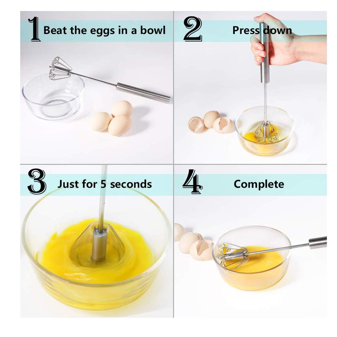 Stainless Steel Manual Hand Blender and Semi Automatic Mixi Beater – Multipurpose Kitchen Whisk for Mixing, Churning and Liquidizing