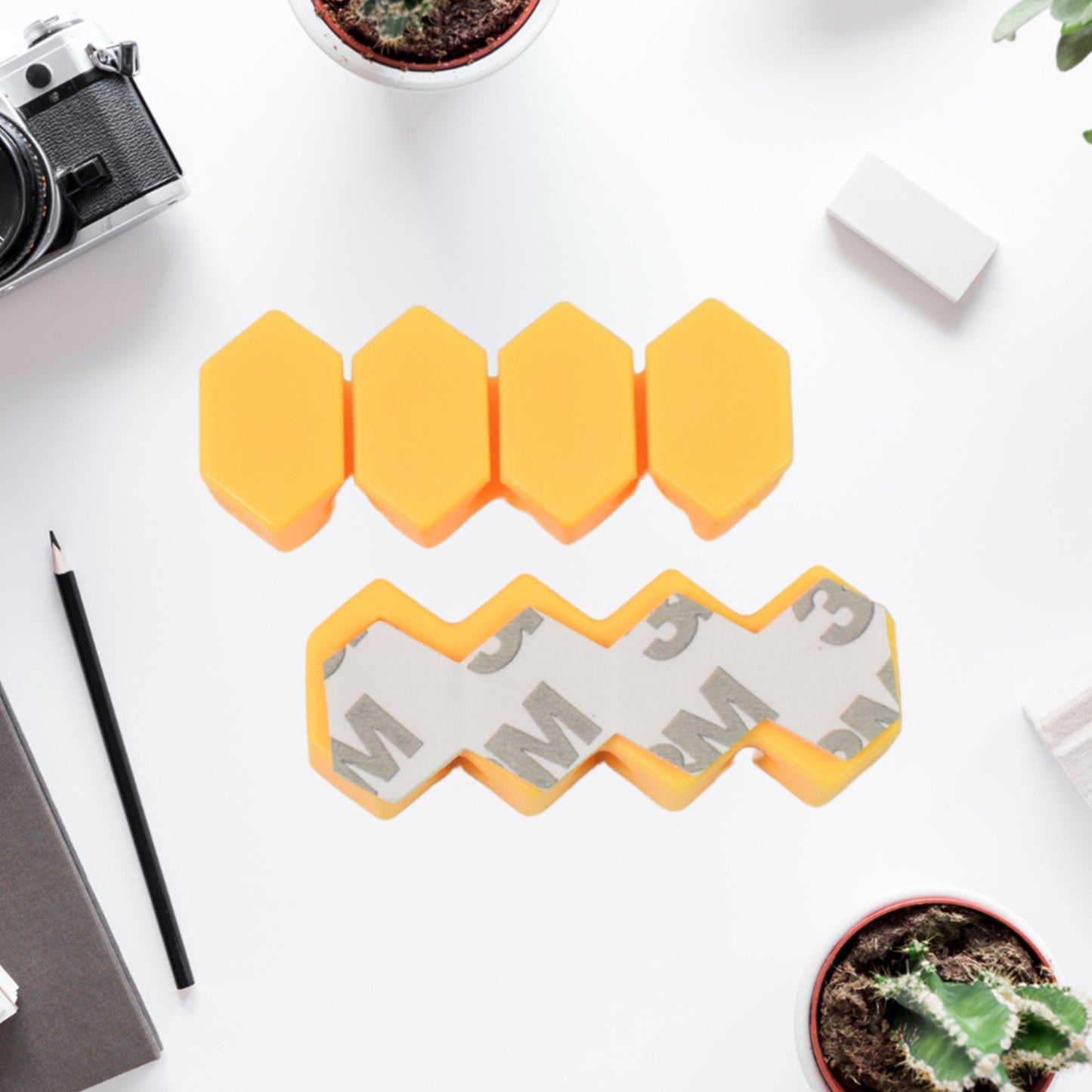 Mix Design Silicone Desktop Cable Organizer and Thumb Wall Hooks Self Adhesive Wire Clips for USB Cables Headphones Razor Toothbrush Keys and Home Office Storage (6 Pcs Set)
