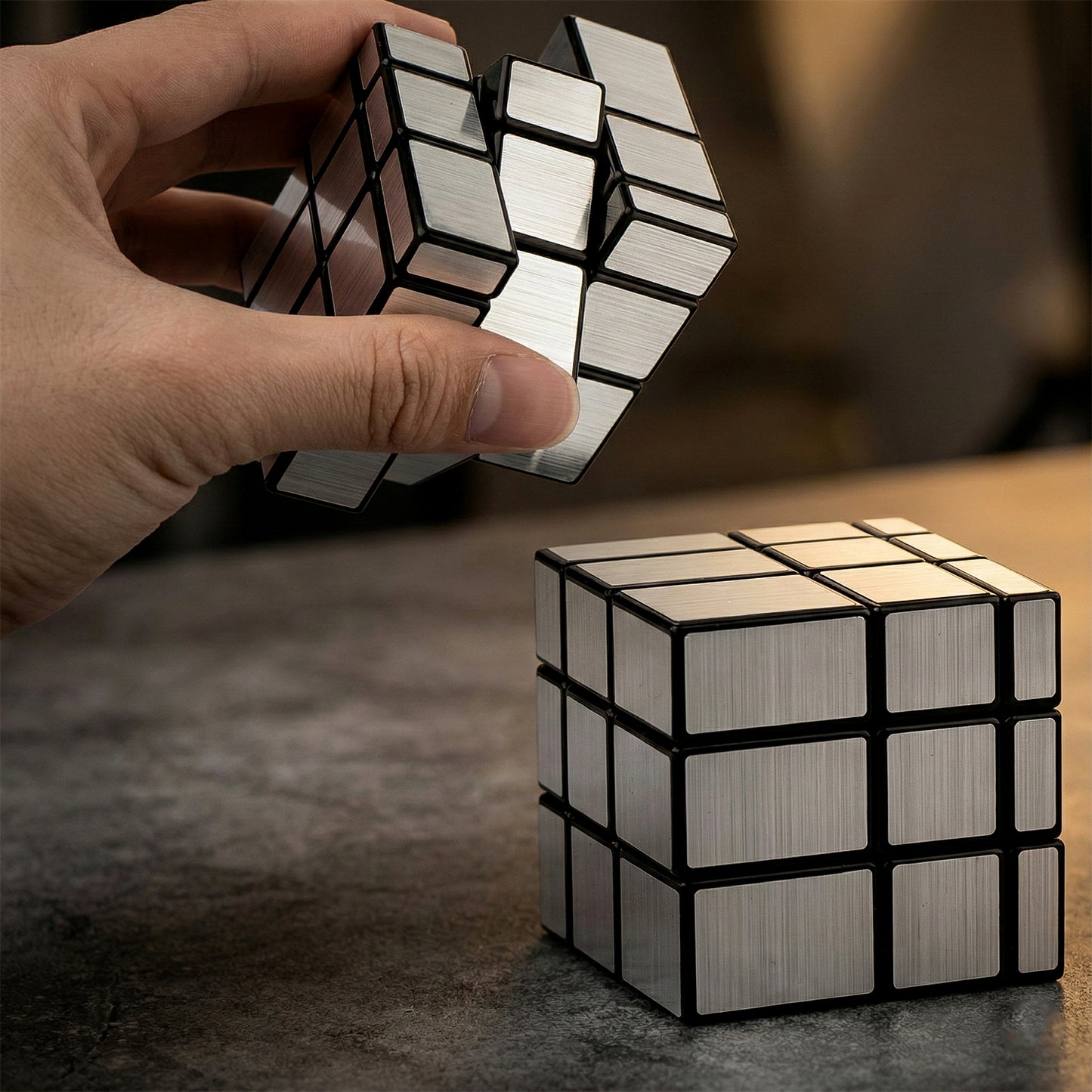 Mirror Cube 3x3 Puzzle Cube With Reflective Silver Surfaces