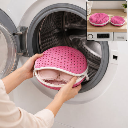 Protective Round Mesh Underwear Laundry Wash Bag For Machine Washing (2 Pc Set)