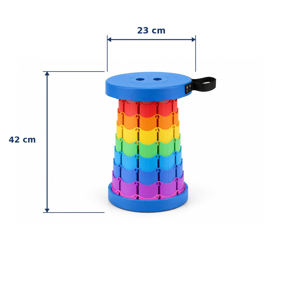 Rainbow Telescopic Folding Stool With Carry Strap Portable Camping Seat (1 Pc)