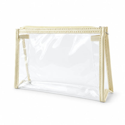 Transparent Pvc Makeup Zipper Pouch For Travel And Toiletry Storage (23x14 Cm)
