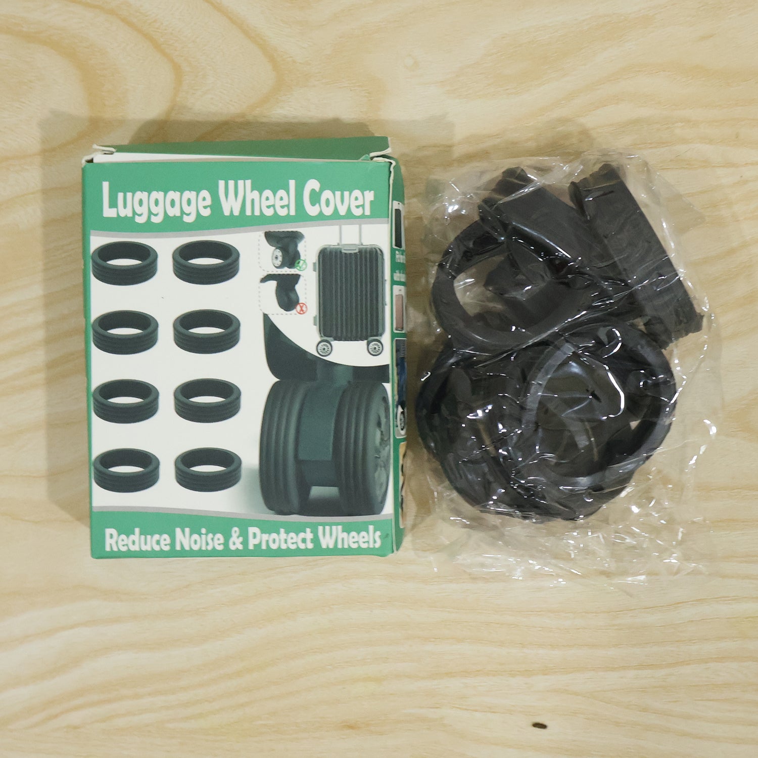 Silicone Luggage Wheel Cover Set of 8 Noise Reducing Wheel Protectors for Suitcase Trolley Bags and Travel Luggage (8 Pc Set)