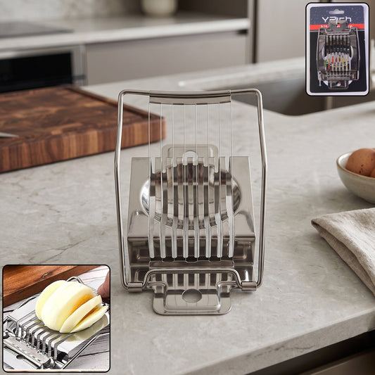 Stainless Steel Egg Slicer Cutter for Boiled Eggs Soft Fruits Mushrooms and Soft Cheese (1 Pc)