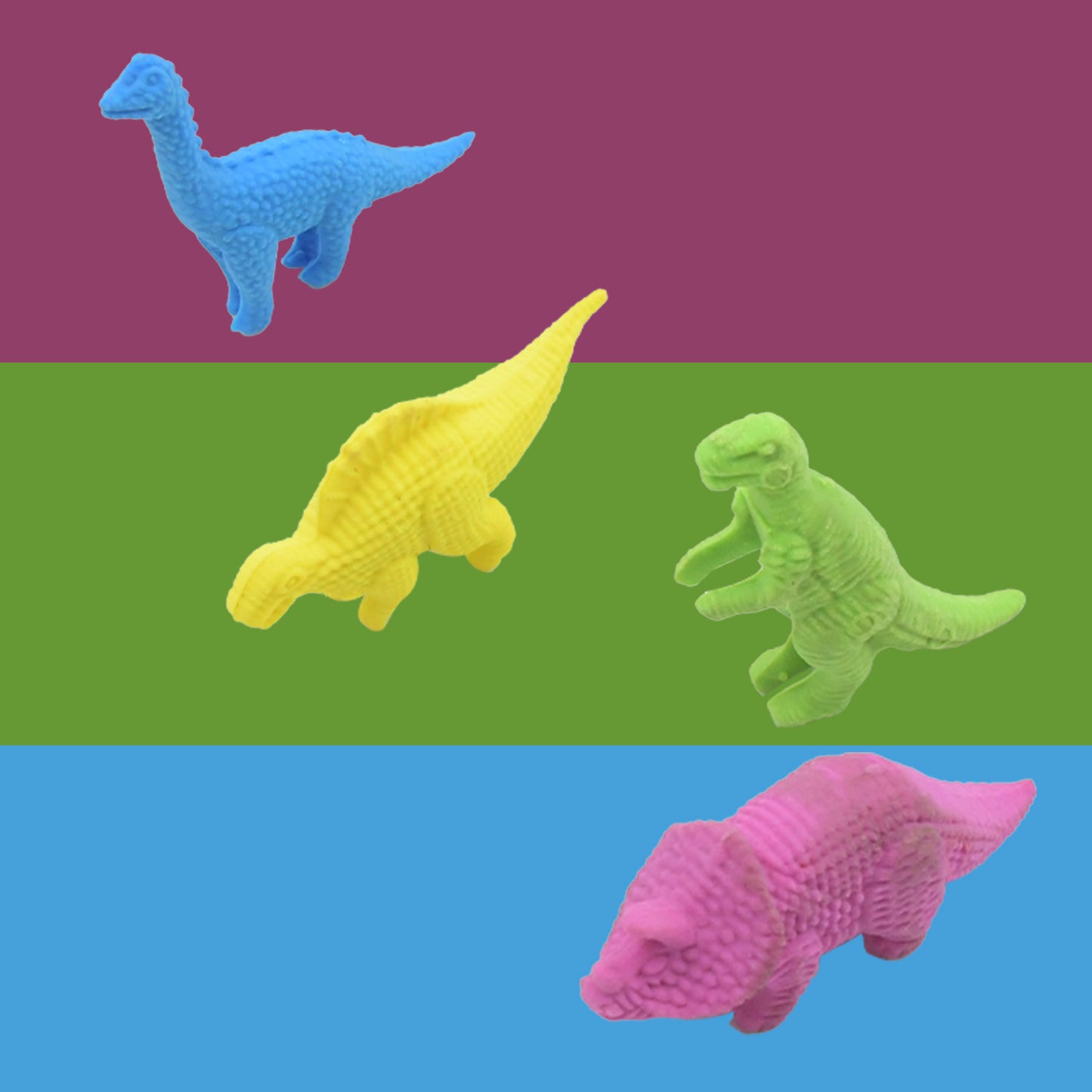 Small Dinosaur Shaped 3D Puzzle Erasers for Kids Soft Rubber Animal Erasers Desk Pets School Stationery Set (4 Pieces)
