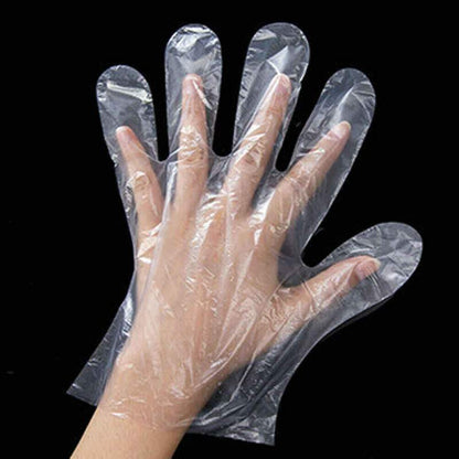 Plastic Transparent Disposable Gloves | Powder-Free, Latex-Free Clear Hand Gloves (100 Pcs)