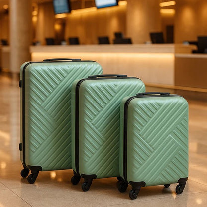 Big 3 in 1 Expandable ABS Carry-On Luggage Set with Wheels TSA Lock and Hard Shell Suitcases for Men and Women (3 Pcs Set Different Sizes)