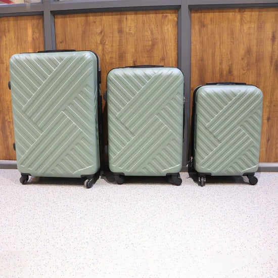Big 3 in 1 Expandable ABS Carry-On Luggage Set with Wheels TSA Lock and Hard Shell Suitcases for Men and Women (3 Pcs Set Different Sizes)