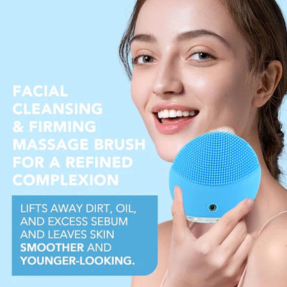 Facial Cleansing Brush and Silicone Face Massager with Ultrasonic Vibration and USB Rechargeable Deep Cleansing Device (1 Pc)