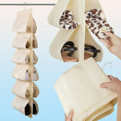 12 Pocket Hanging Storage Bag Closet Organizer Wardrobe Door Storage Pocket for Shoes Clothes and Accessories (1 Pc Mix Color)
