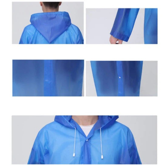 Kids Waterproof EVA Raincoat for Boys and Girls – Portable Reusable Hooded Rain Wear for Outdoor Travel and School