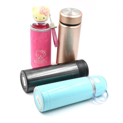Mix Size and Design Stainless Steel Vacuum Bottle with Cup Lid Thermos Flask for Hot and Cold Drinks and Food Travel Bottle (1 Pc)