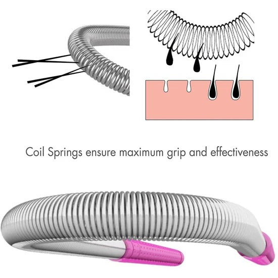 Facial Hair Remover Set Spring Epilator with Eyebrow Razors and Bevelled Tweezers for Women Facial Hair Removal and Eyebrow Grooming
