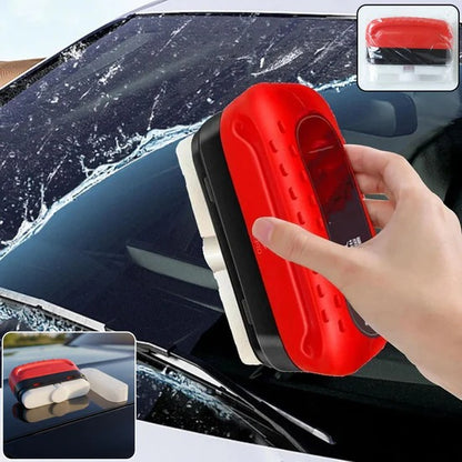 2 in 1 Car Oil Film Cleaning Brush with Foam Head and Ergonomic Handle for Windshield, Windows, and Mirrors