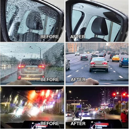 2 in 1 Car Oil Film Cleaning Brush with Foam Head and Ergonomic Handle for Windshield, Windows, and Mirrors