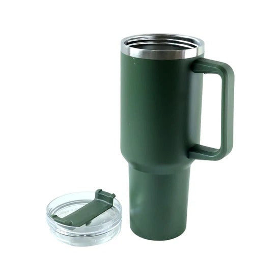 Stainless Steel Vacuum Insulated Tumbler with Lid Handle and Straw 1200ml Travel Mug for Hot and Cold Drinks (Approx 1200 Ml)