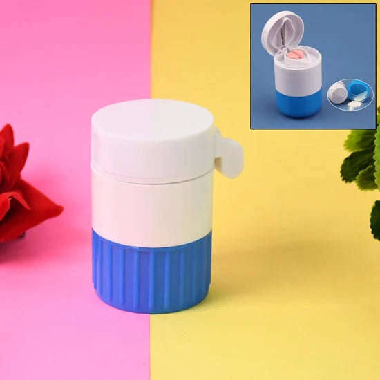 4 in 1 Multipurpose Tablet Cutter, Crusher and Pill Storage Box – Portable Pocket Size Medicine Organizer