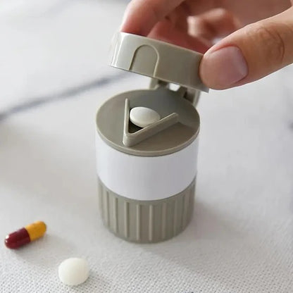 4 in 1 Multipurpose Tablet Cutter, Crusher and Pill Storage Box – Portable Pocket Size Medicine Organizer