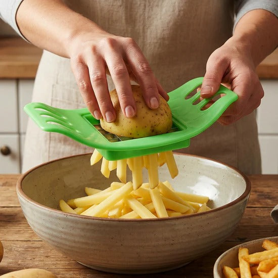 Manual Potato Cutter French Fries Cutter with Stainless Steel Blade and ABS Handle for Potato Sweet Potato Chips and Waffle Slices Pack of 1
