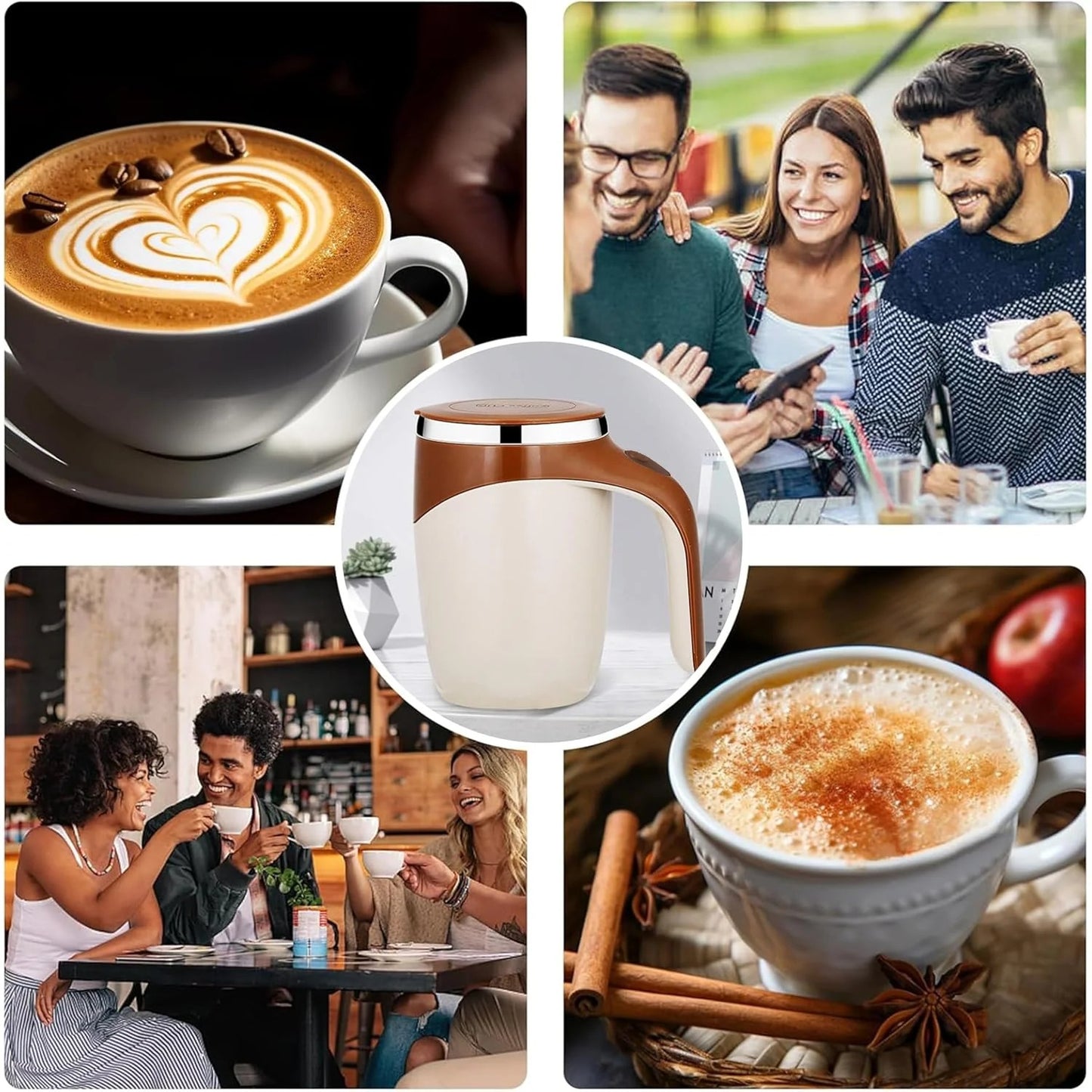 Stirring Coffee Mug  Magnetic Stirring Coffee Cup  Stainless Steel Mug For Milk  Travel Mixing Cup  Self Stirring Coffee Mug Suitable For Coffee Milk Hot Chocolat  Battery Operated ( Battery Not Included )