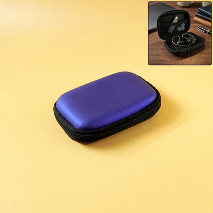 Multipurpose Hard Shell EVA Travel Storage Case for Electronics, Earphones, USB Drives, Data Cables, Chargers and Power Banks, Compact Zipper Gadget Organizer Pouch